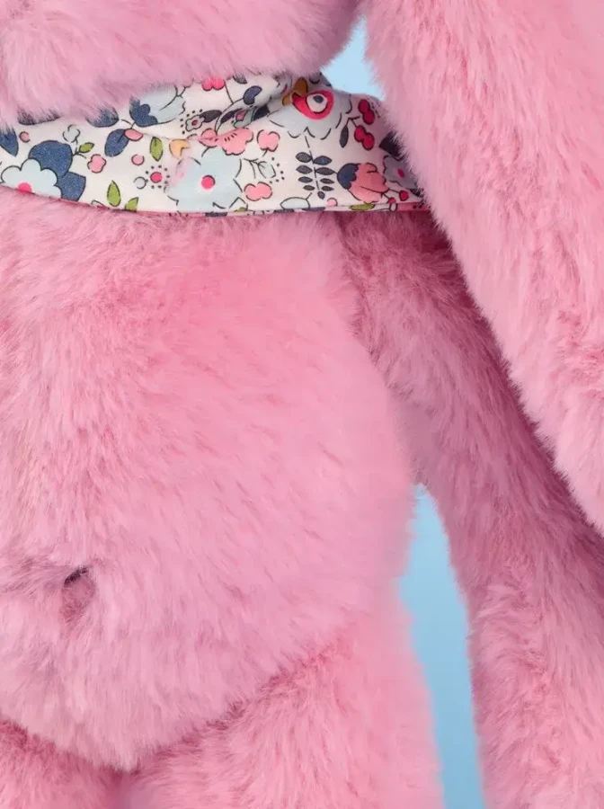 DOUDOU - pluszowy królik Lapin Fleurette, różowy grenadine / Doudou et Compagnie