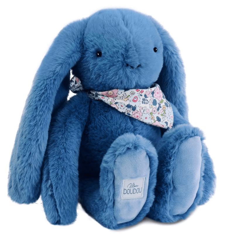 DOUDOU - pluszowy królik Lapin Fleurette, niebieski / Doudou et Compagnie