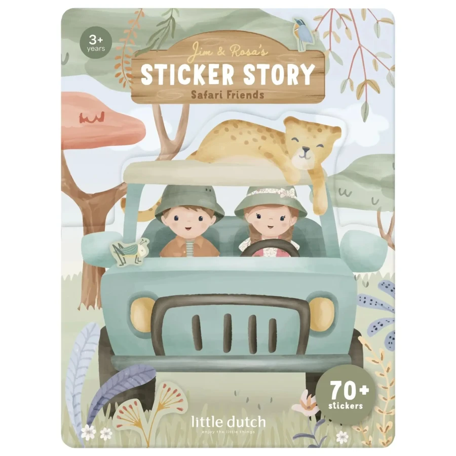 Książeczka z naklejkami Safari / Little Dutch