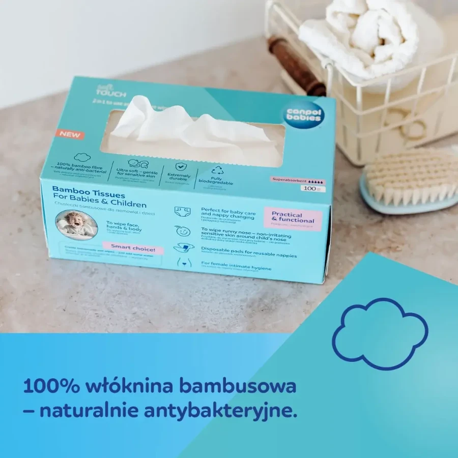 Suche chusteczki bambusowe dla niemowląt i dzieci 100 szt. / Canpol babies