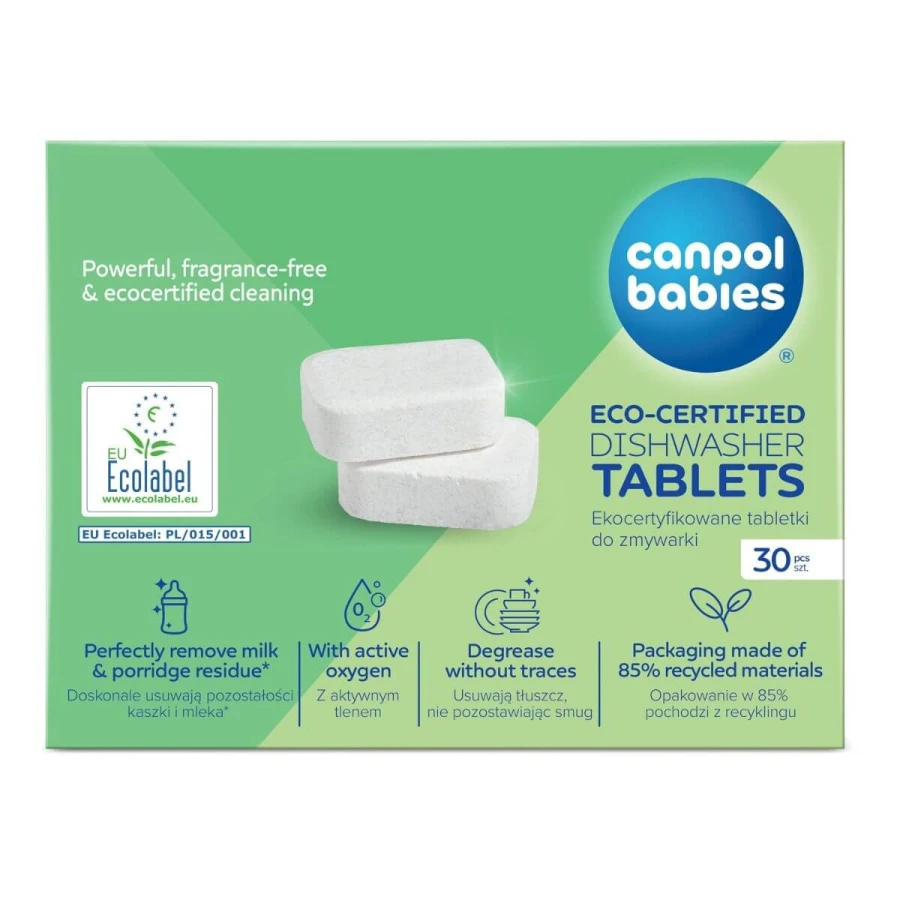 Ekocertyfikowane tabletki do zmywarki 30 szt. / Canpol babies