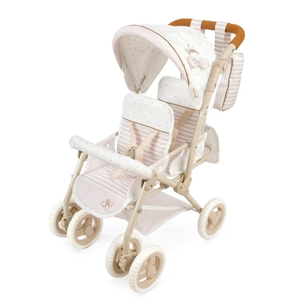 Bliźniaczy wózek regulowany Verona dla lalek do 52cm / DeCuevas