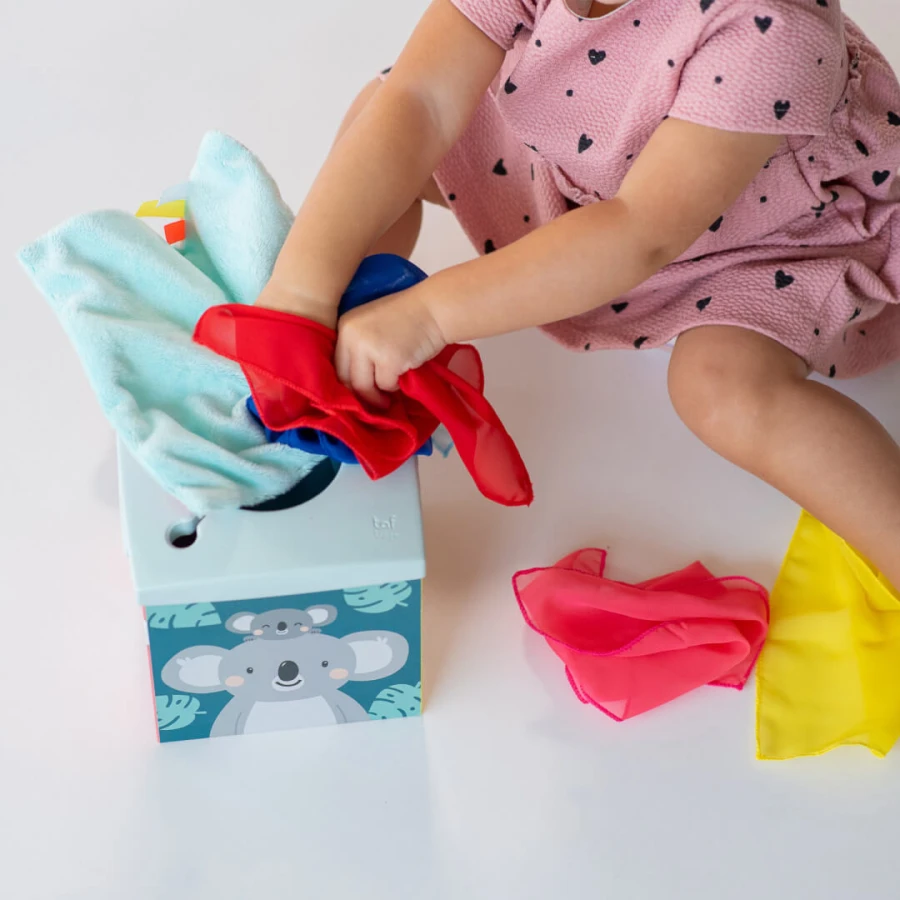 Sensoryczne pudełko edukacyjne z chusteczkami Koala Kimmy / Taf Toys