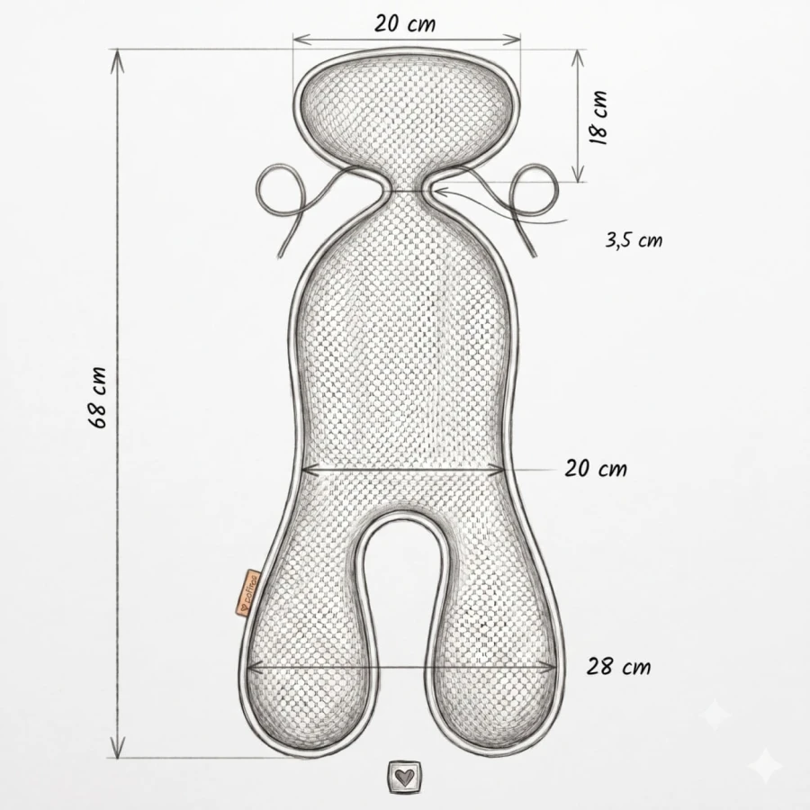 Oddychająca wkładka do fotelika Air Baby 0-13 kg - black / Zaffiro