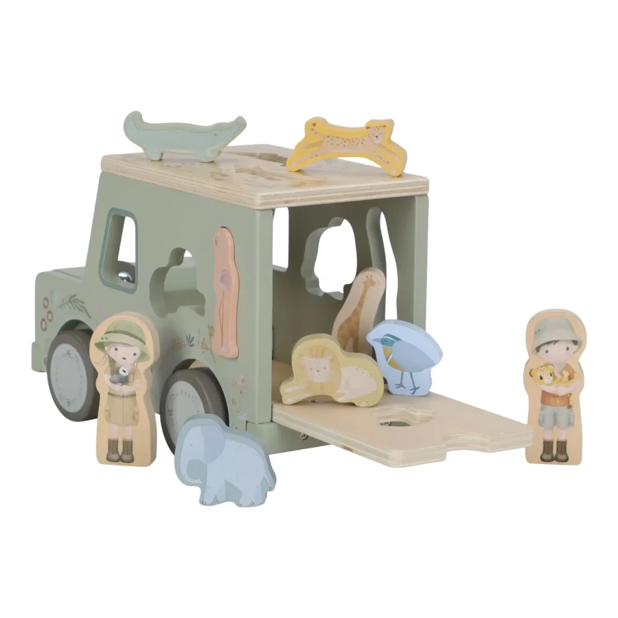 Drewniany samochód sorter Safari Friends FSC / Little Dutch