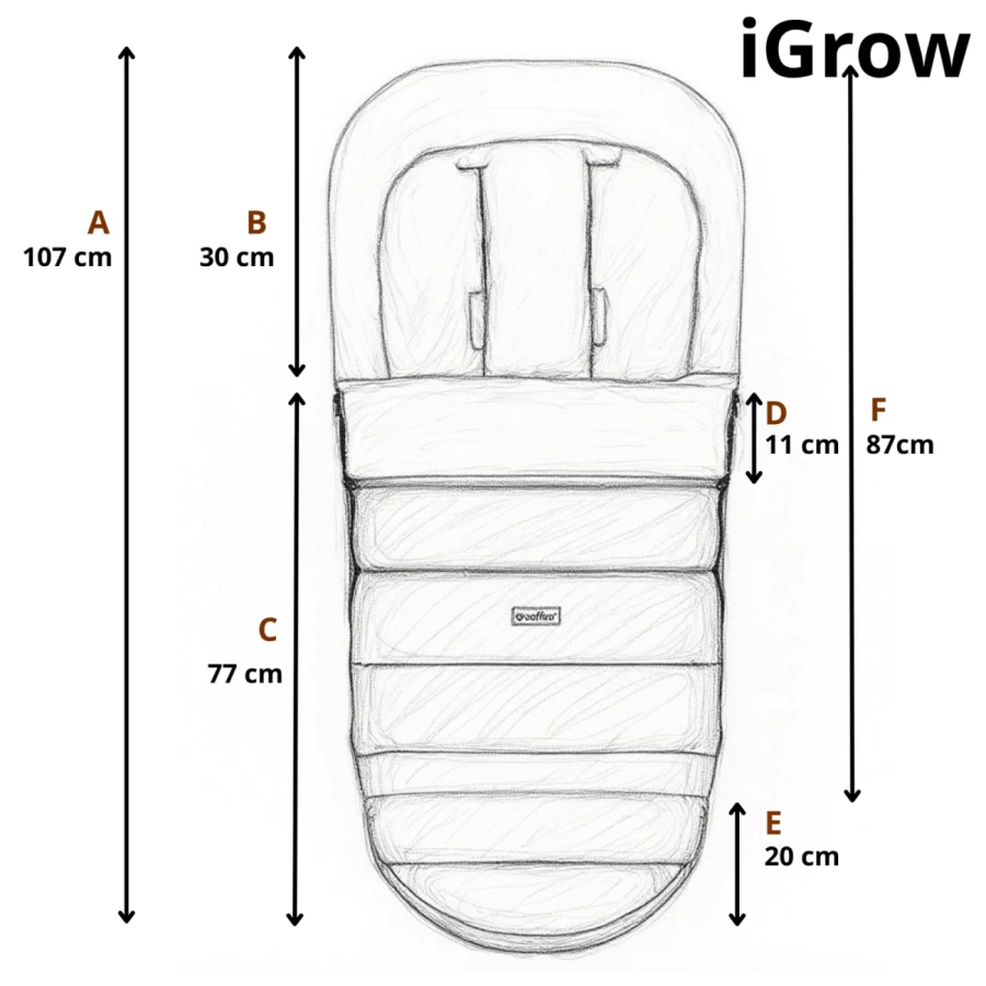 Regulowany śpiwór iGrow Scandi 0-36m khaki / Zaffiro