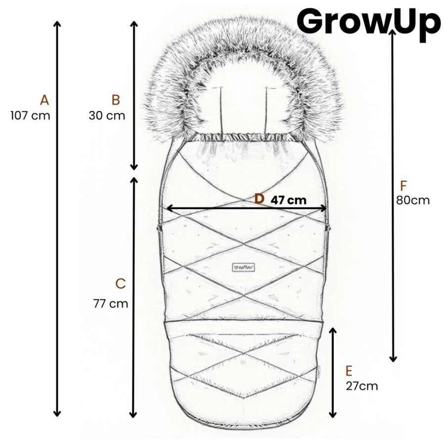 Regulowany śpiwór z torbą GrowUP Scandi 0-36m brown / Zaffiro