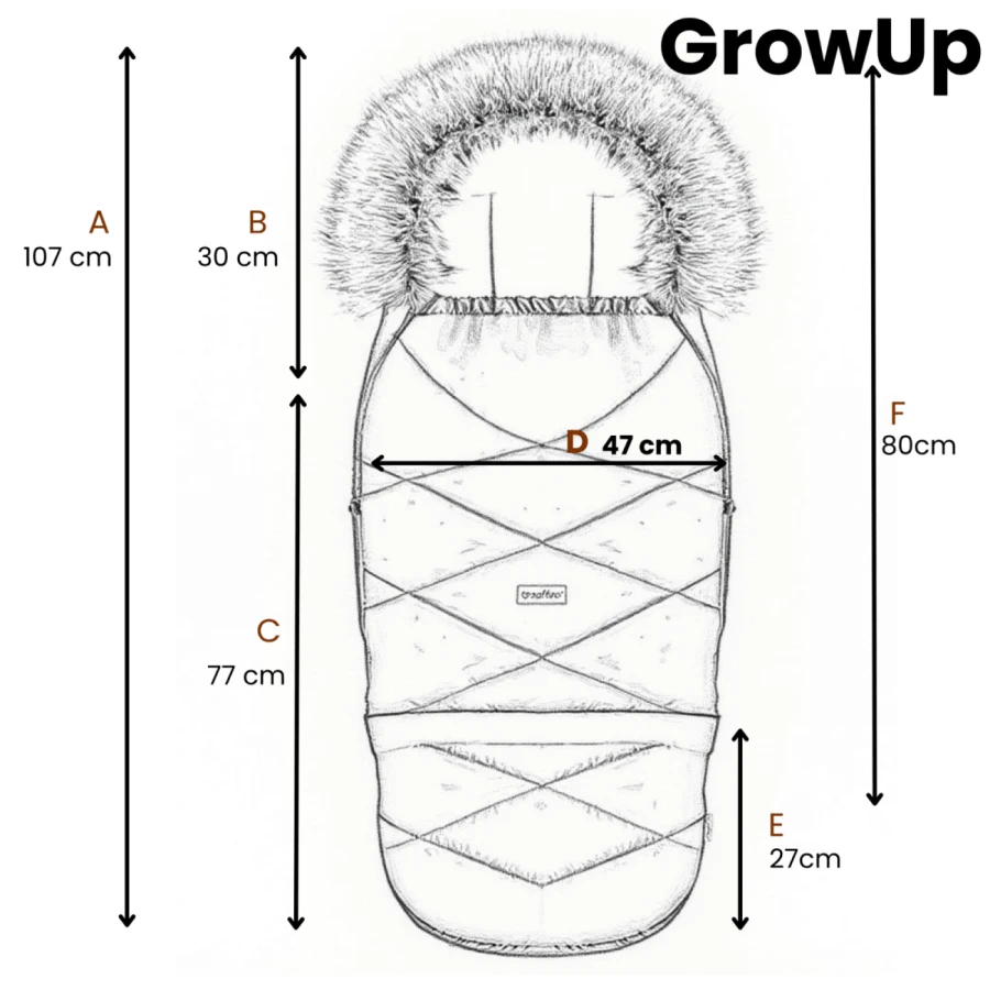 Regulowany śpiwór z torbą GrowUP Aspen 0-36m khaki / Zaffiro