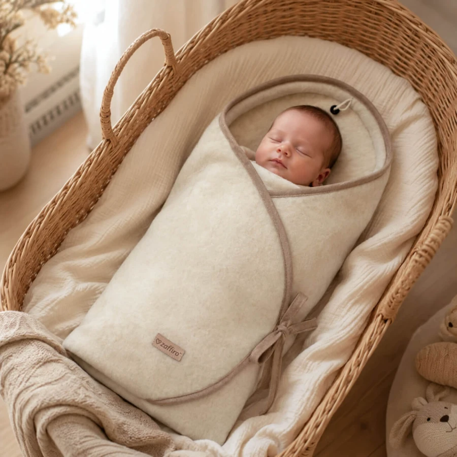 Otulacz wełniany Sierra Light 0-12m - beige / Zaffiro