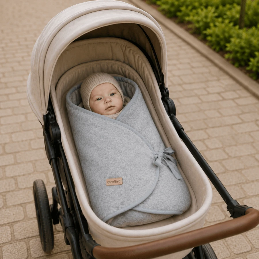 Otulacz wełniany Sierra Light 0-12m - grey / Zaffiro