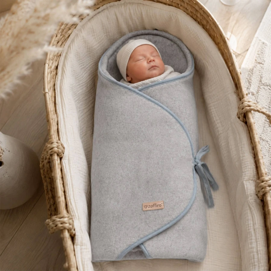 Otulacz wełniany Sierra Light 0-12m - grey / Zaffiro