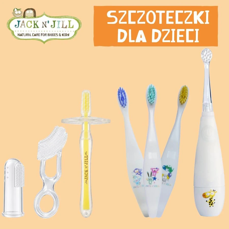 Szczoteczka do zębów dla dzieci - żółta, 12m+ / Jack N'Jill