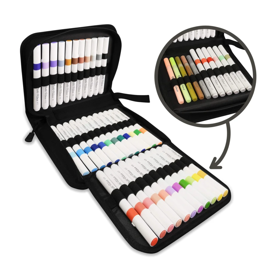 Zestaw 45 markerów akrylowych w etui / Buki
