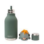 Butelka termiczna ze słomką Bestie, 460 ml - Żółw / Asobu