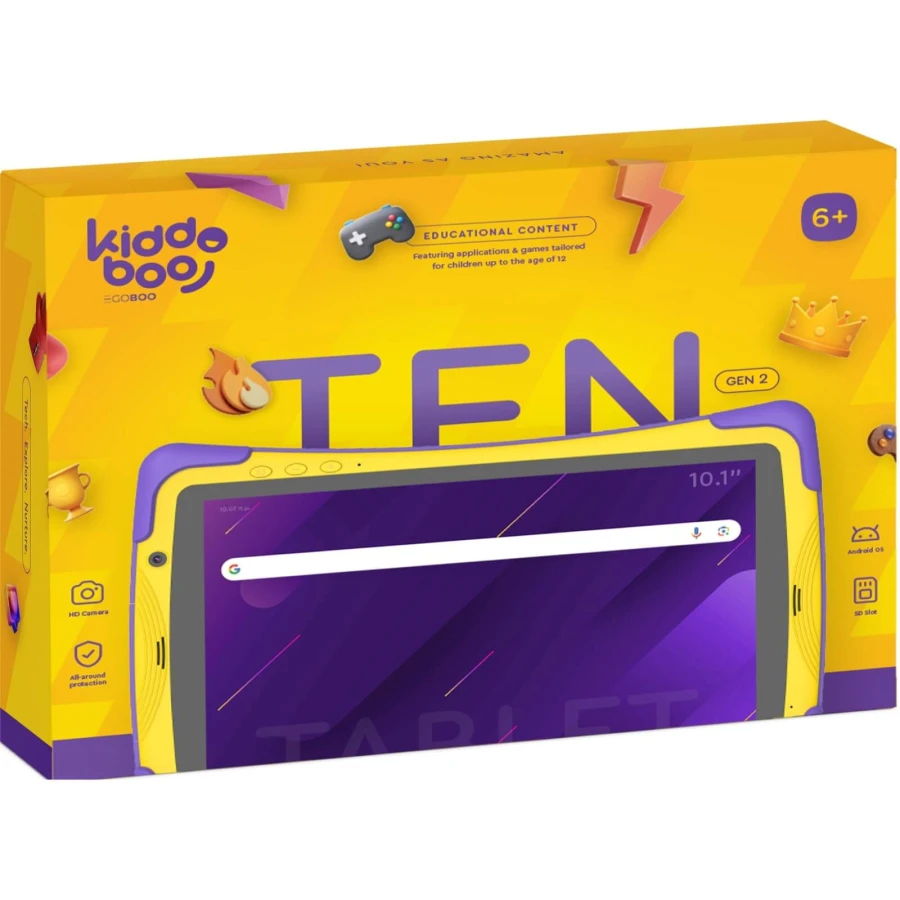 Ten Gen2 Tablet dla dzieci 10.1" Android 14 kontrola rodzicielska / Kiddobbo