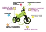Rowerek biegowy Jeździk 2w1 Ciche koła + Pasek do noszenia dla Rodzica, Różowy z różowymi felgam / FWRider