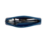 Sztućce ze stali nierdzewnej z etui na zamek - Blue / Citron