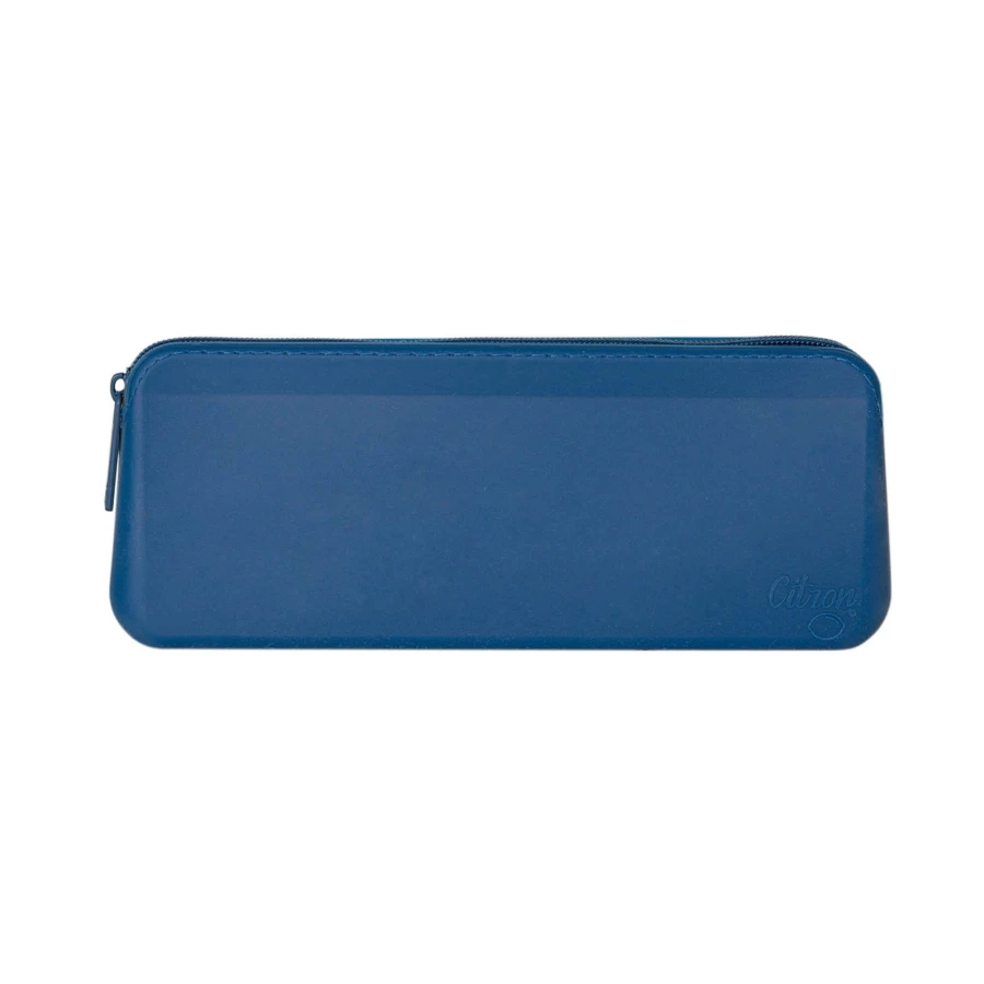 Sztućce ze stali nierdzewnej z etui na zamek - Blue / Citron