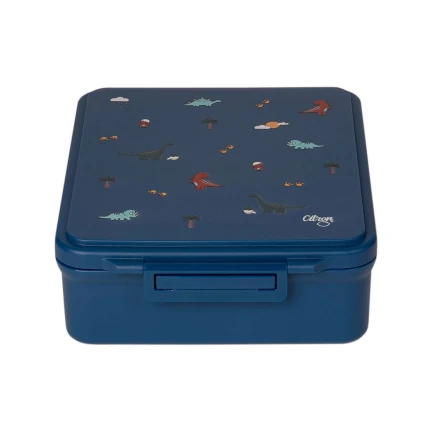 Grand lunch box z termosem - Blue Dino / Citron
