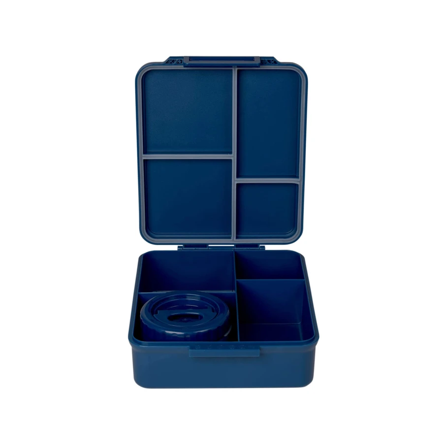 Grand lunch box z termosem - Blue Dino / Citron