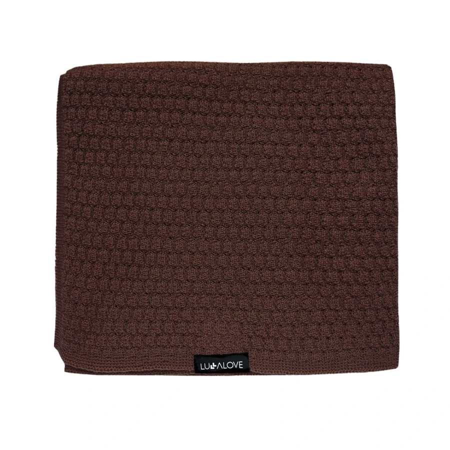 Kocyk-otulacz z 100% wełny merino - czekolada / Lullalove