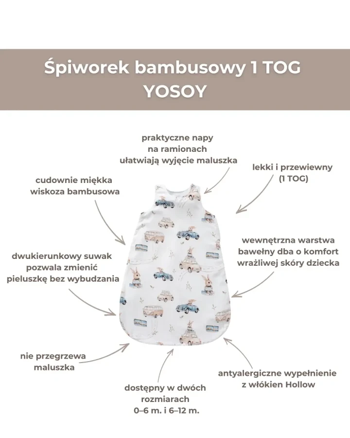 Śpiworek do spania 1 TOG - MAGIC OCEAN / YOSOY