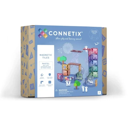Klocki magnetyczne kulodrom Pastel Ball Run Expansion Pack 80 el. / Connetix
