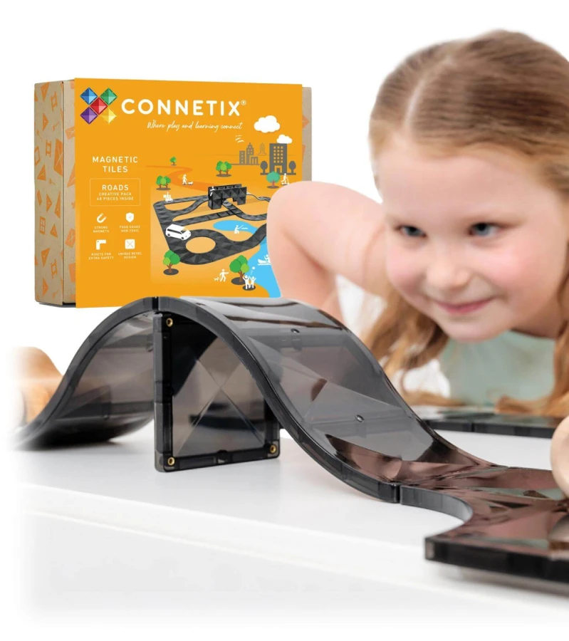 Klocki magnetyczne drogi Creative Roads Pack 48 el. / Connetix