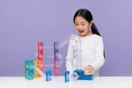 Klocki magnetyczne kulodrom wyrzutnia Ball Run Launcher Pack 47 el. / Connetix