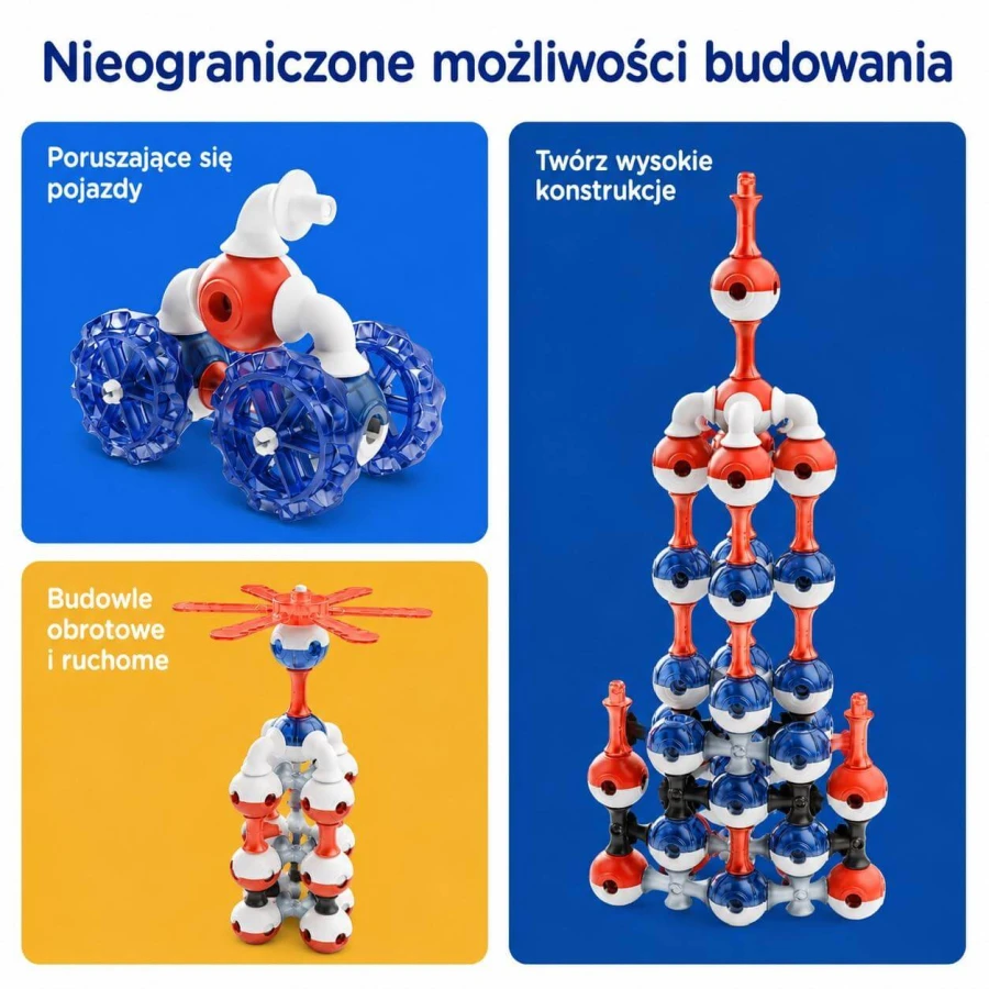 Magnetyczne klocki konstrukcyjne 3D - Education Pack XXL, 150 elementów / KUB Planet