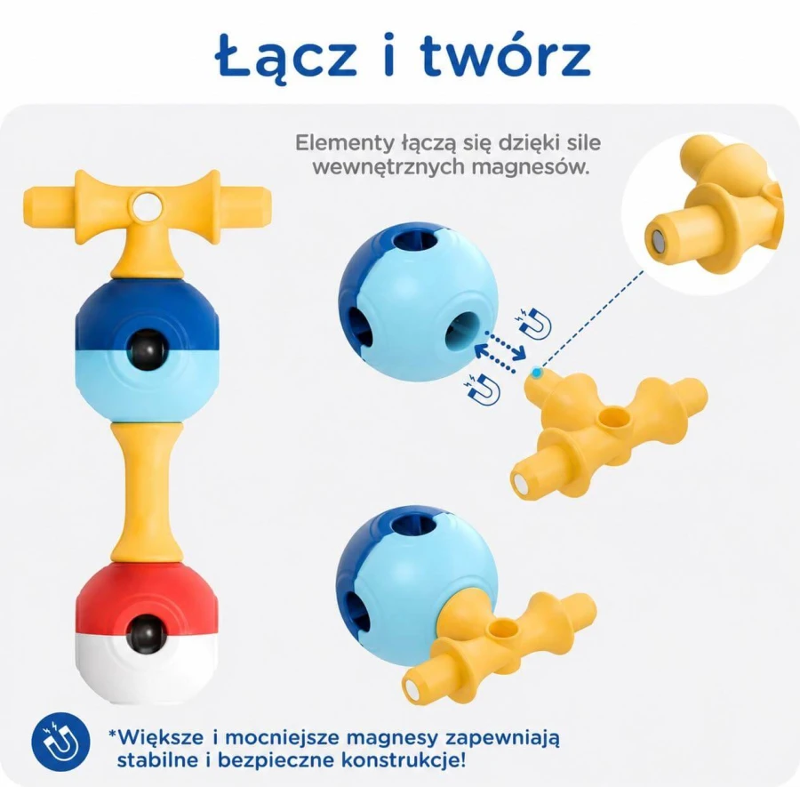Magnetyczne klocki konstrukcyjne 3D - Education Pack XXL, 150 elementów / KUB Planet
