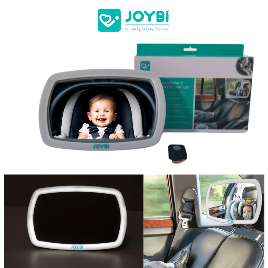 Lusterko do obserwacji dziecka w podróży 360° LED / JOYBI