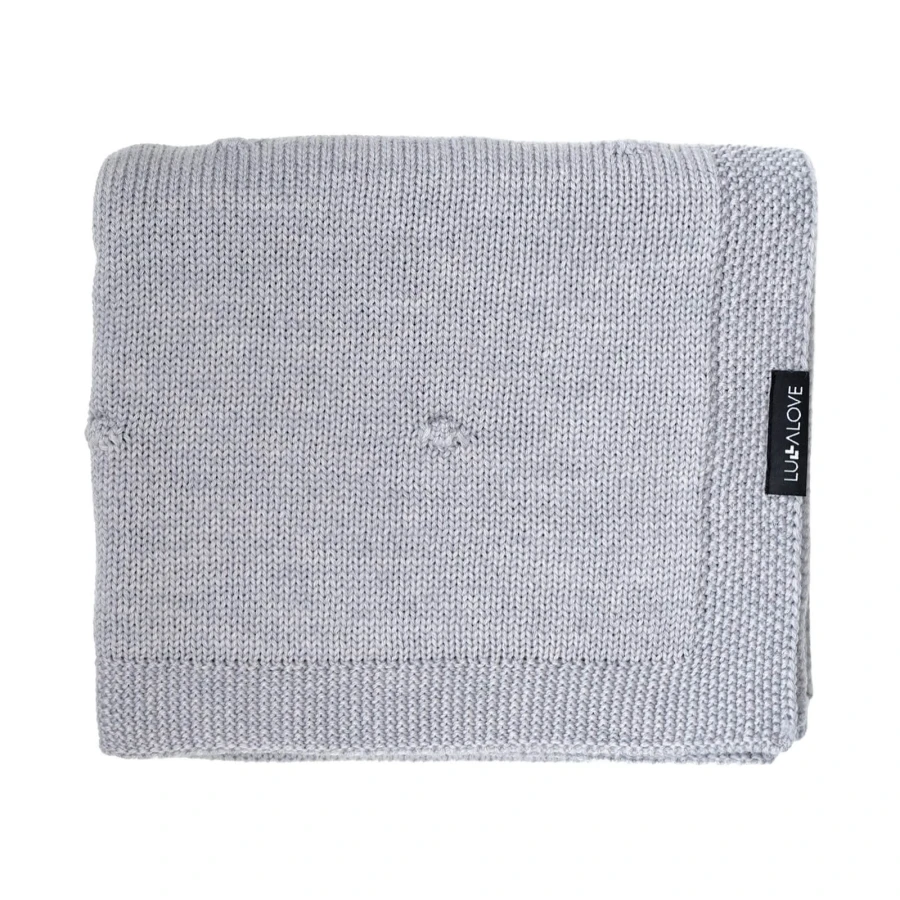 Kocyk popcorn z 100% wełny merino 80×100 cm - szary / Lullalove
