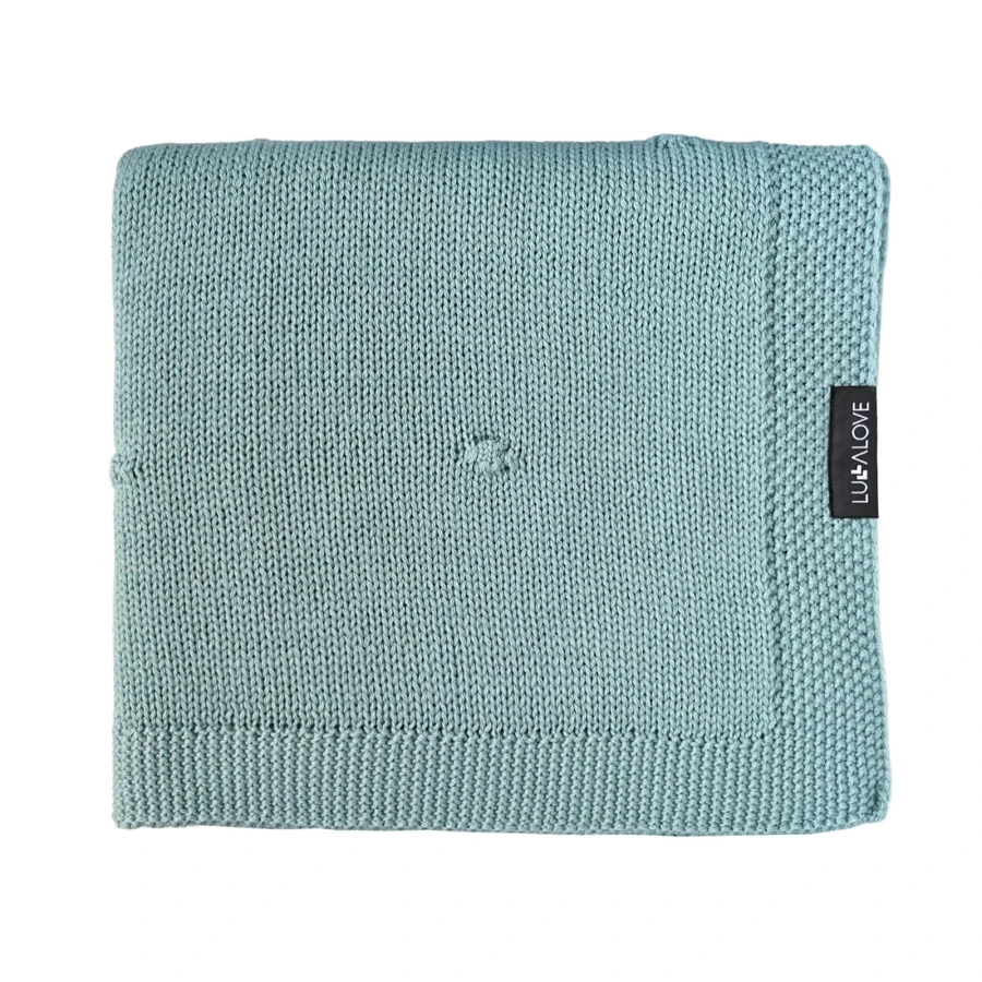 Kocyk popcorn z 100% wełny merino 80×100 cm - szałwia / Lullalove