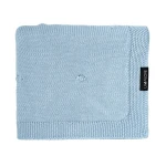 Kocyk popcorn z 100% wełny merino 80×100 cm - niebieski / Lullalove