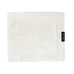Kocyk popcorn z 100% wełny merino 80×100 cm - kokos / Lullalove