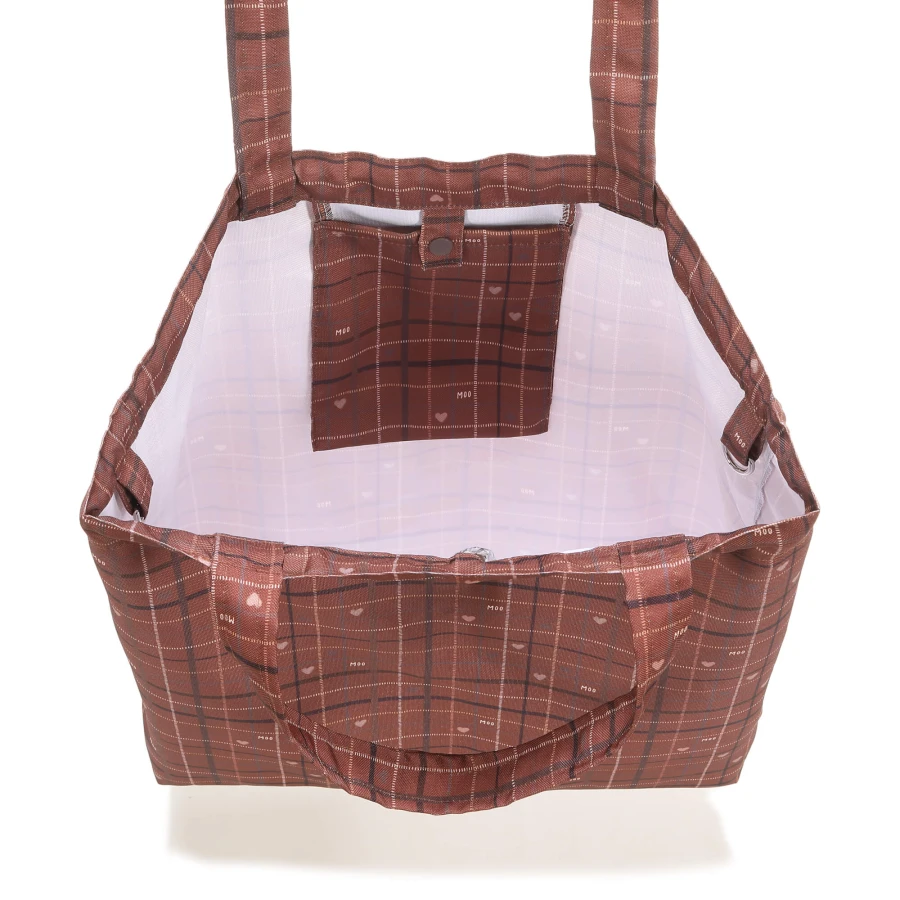 Shopper Bag z kieszonką - MOO MEADOW PLAID / La Millou