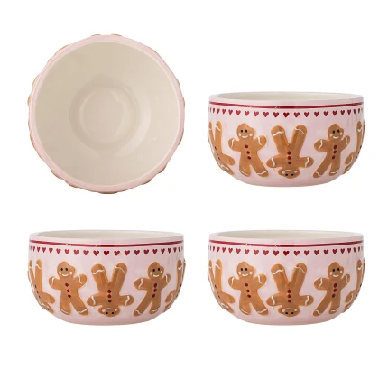 Miseczki dziecięce z kamionki Binna, 4szt. - Rose / Bloomingville Mini