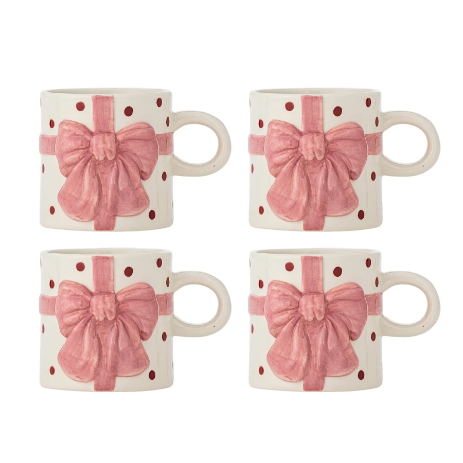 Zestaw kubków z kamionki Bowie - Rose / Bloomingville Mini