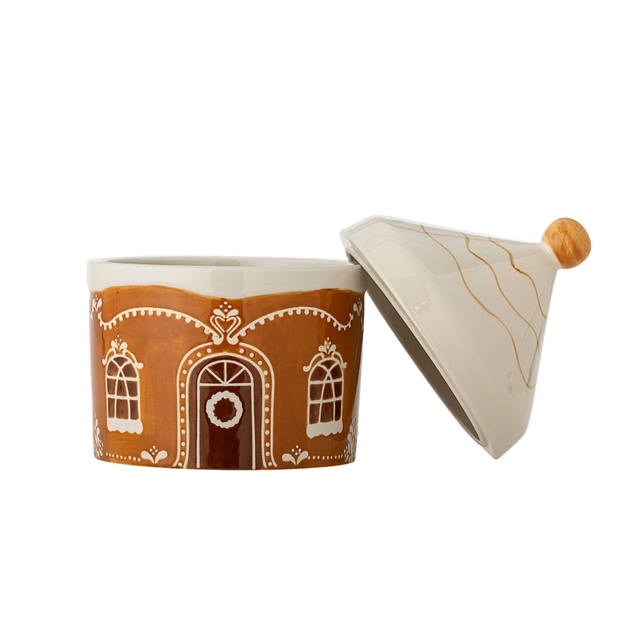 Słoik Domek Gina - Lid, Brown / Bloomingville Mini 