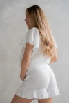 Piżama ciążowa muślinowa BLOOM - biała / Latte Mama