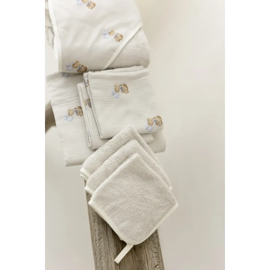 4-pak pieluszek muślinowych z bawełny organicznej 35x35 - teddy / My Memi