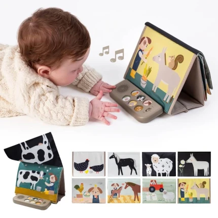 Muzyczna książeczka sensoryczna, czas na brzuszku - Farma  / Taf Toys