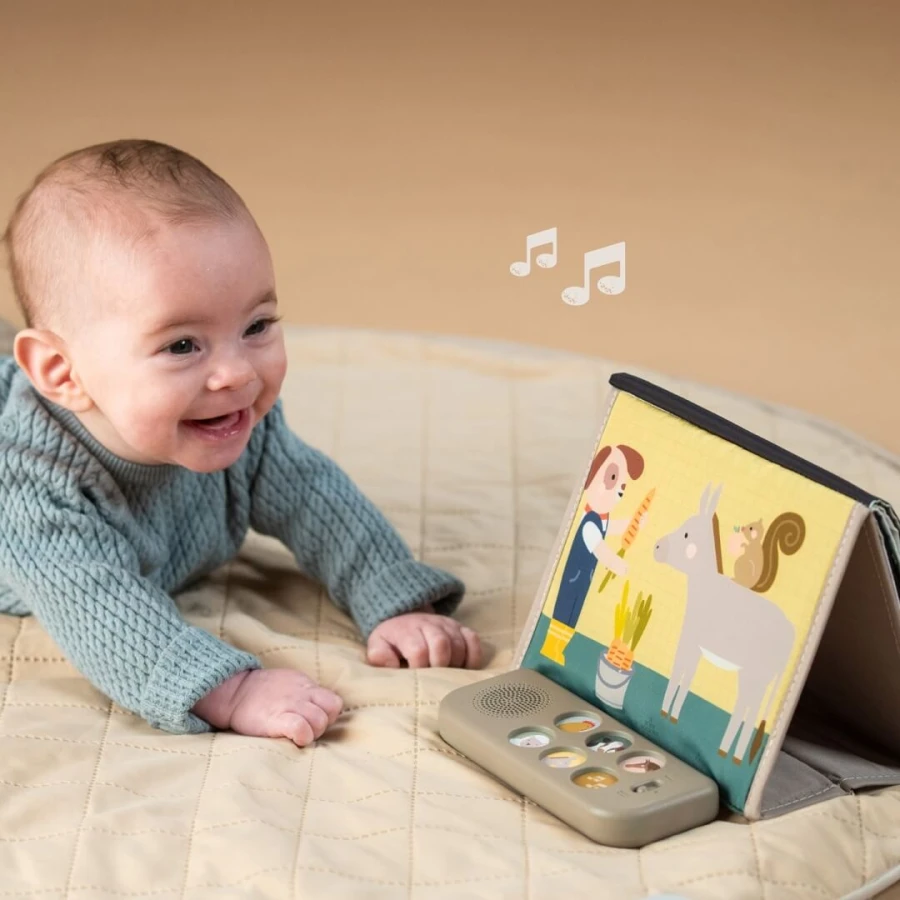 Muzyczna książeczka sensoryczna, czas na brzuszku - Farma  / Taf Toys