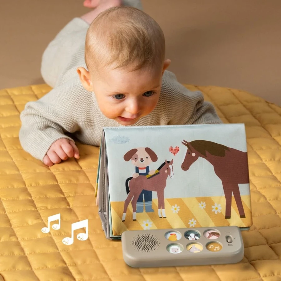Muzyczna książeczka sensoryczna, czas na brzuszku - Farma  / Taf Toys