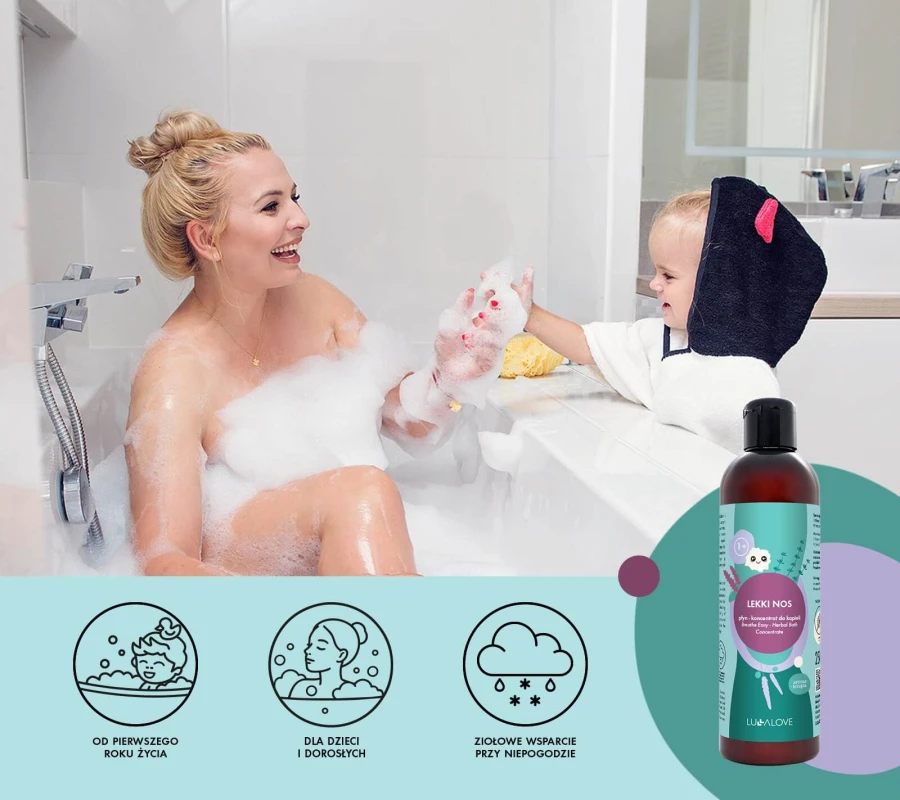 Lekki nos, płyn-koncentrat płynu do kąpieli, dla dzieci i dorosłych, 250 ml / Lullalove