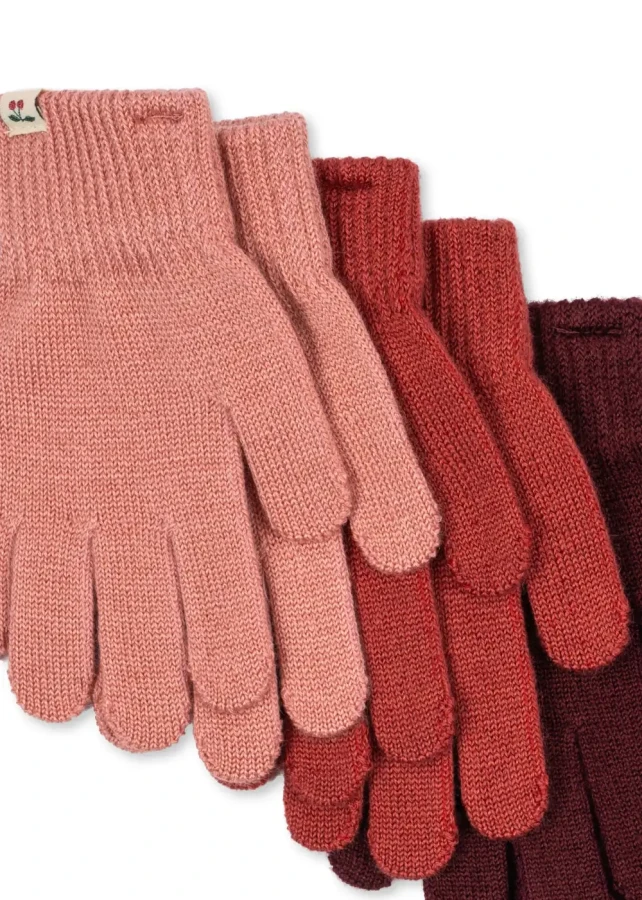 Rękawiczki Filla - rose mix, 3 pary / Konges slojd