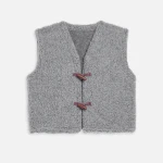 Kamizelka wełniana merino dla dorosłych - stone grey / Happymess