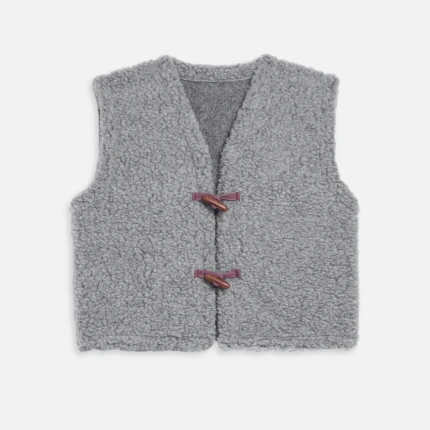 Kamizelka wełniana merino dla dorosłych - stone grey / Happymess