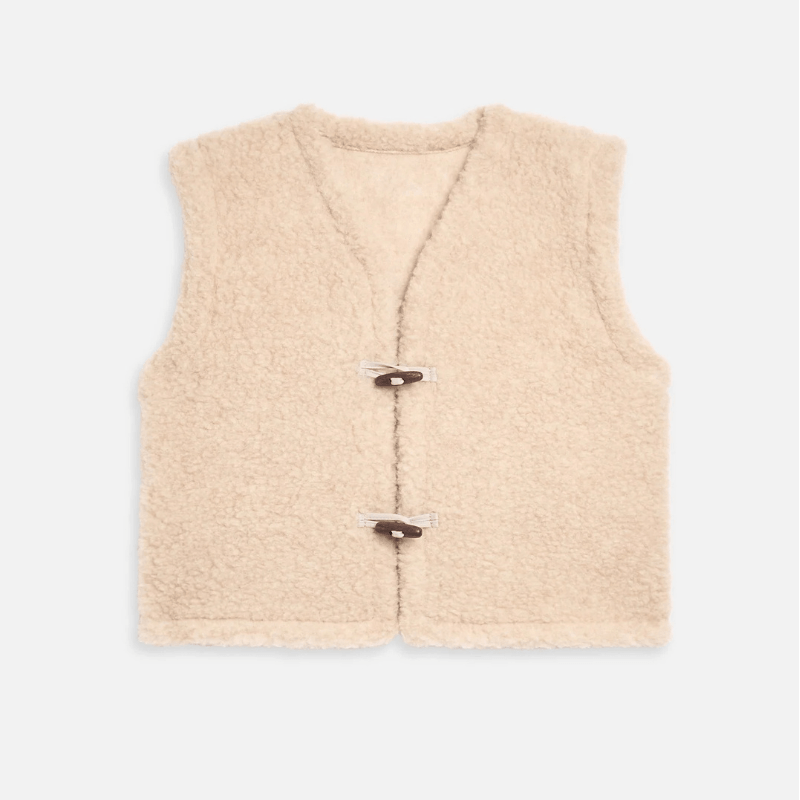 Kamizelka wełniana merino dla dorosłych - almond / Happymess